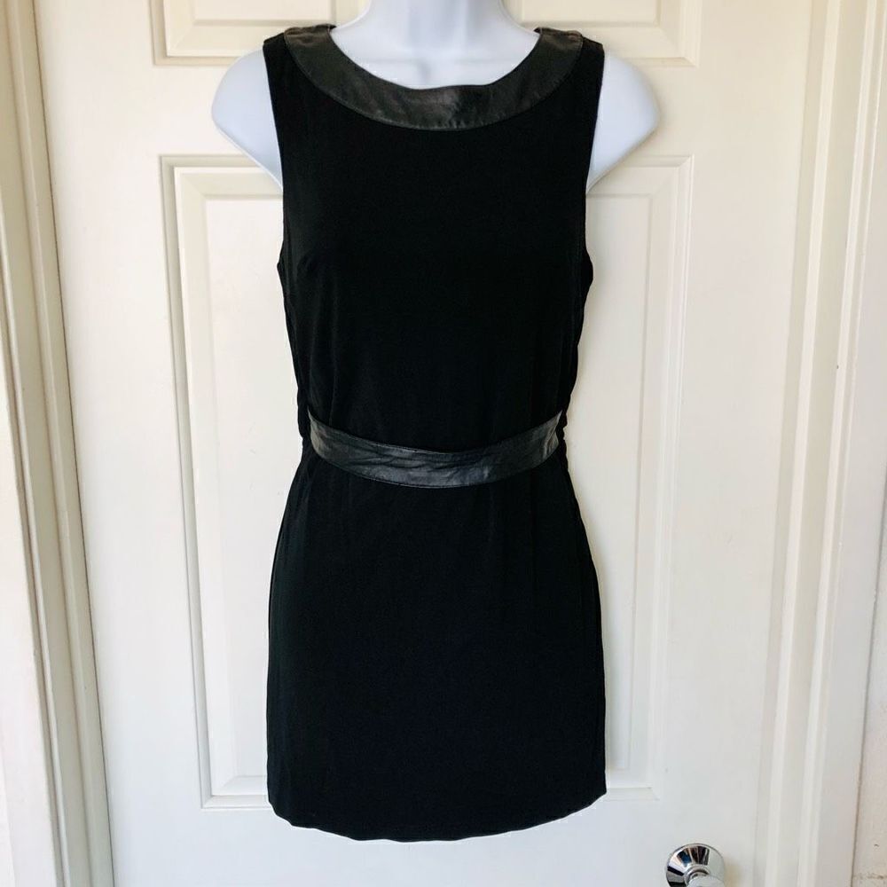 Bebe Faux Leather T-back Mini Dress